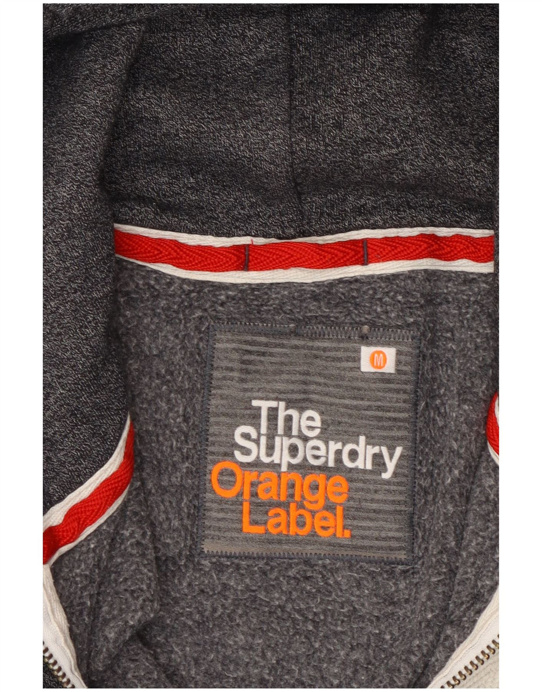 Мужской свитер с капюшоном на молнии Superdry, средний серый хлопок с крапинками