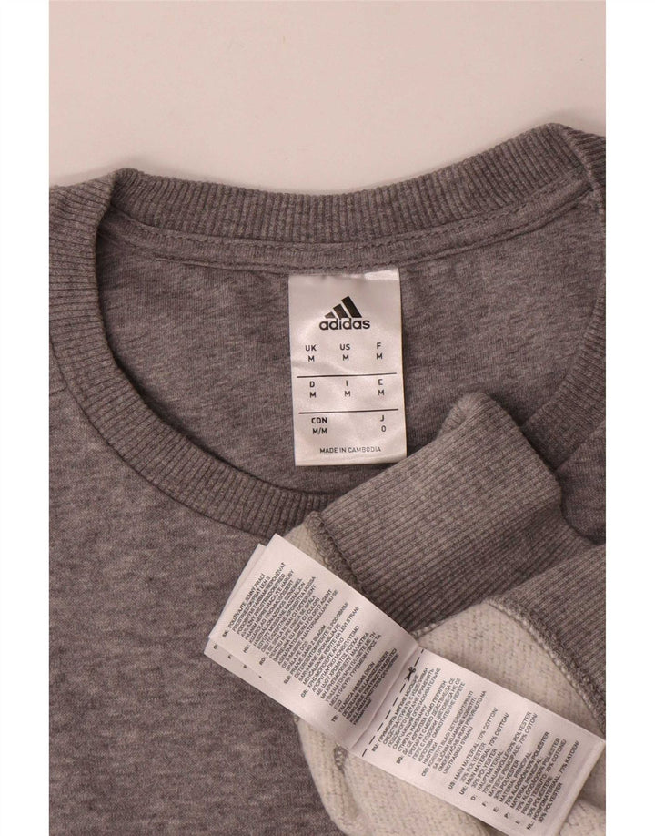 Мужской свитер Adidas Джемпер среднего серого цвета с крапинками из хлопка