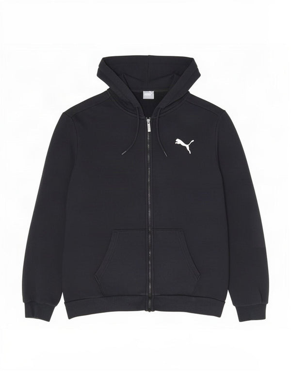 Мужской свитер с капюшоном на молнии Puma, большой черный, хлопковый