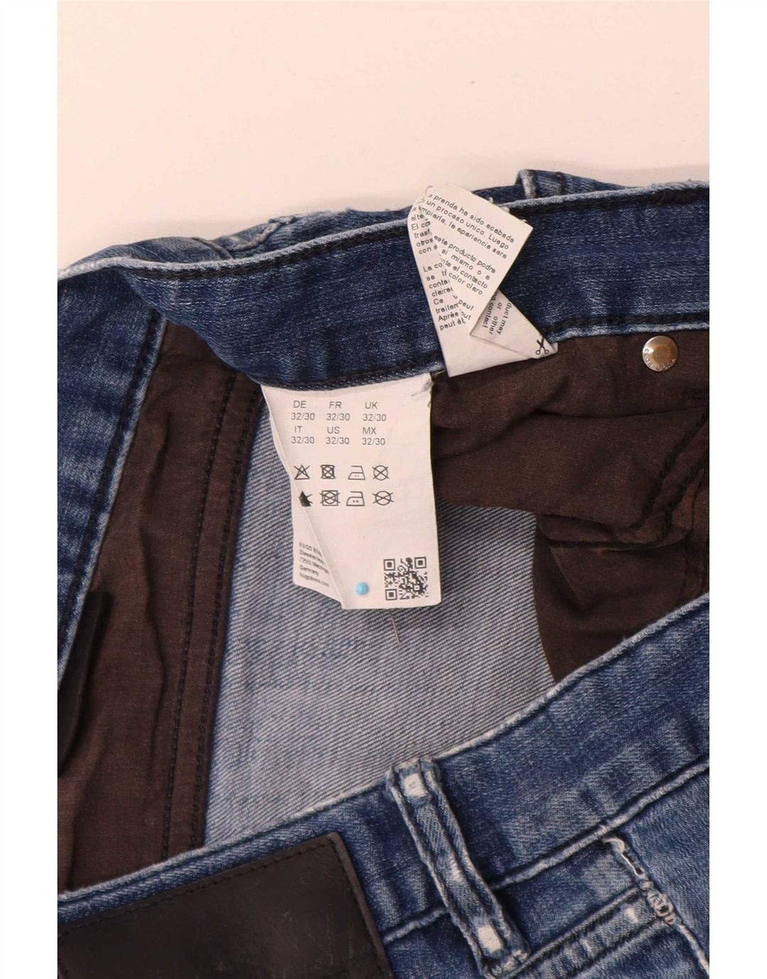 Мужские прямые джинсы Hugo Boss W32 L30 синие, хлопок