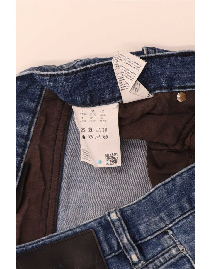 Мужские прямые джинсы Hugo Boss W32 L30 синие, хлопок