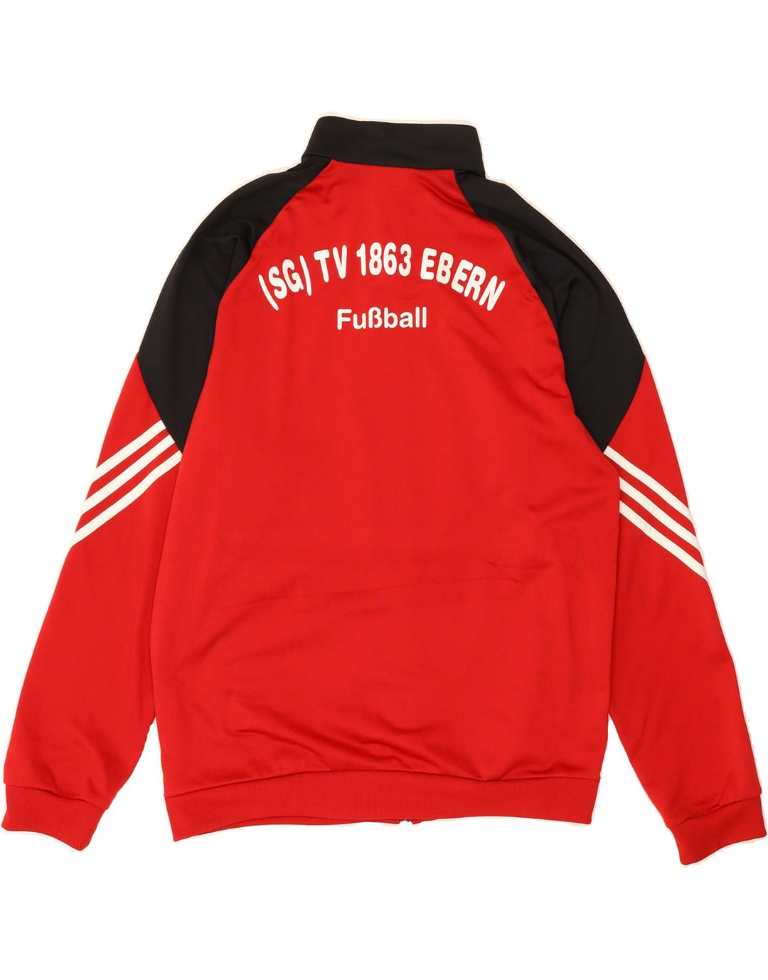 ADIDAS Mens Graphic Tracksuit Top Jacket Large Red Colourblock Polyester Vintage Adidas and Second-Hand Adidas from Messina Hembry 