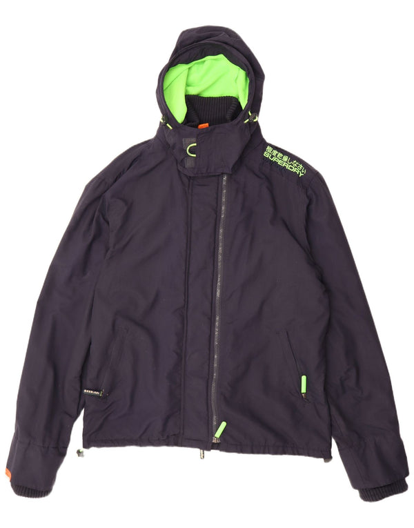 SUPERDRY Мужская ветровка с капюшоном, куртка UK 44 2XL, темно-синий