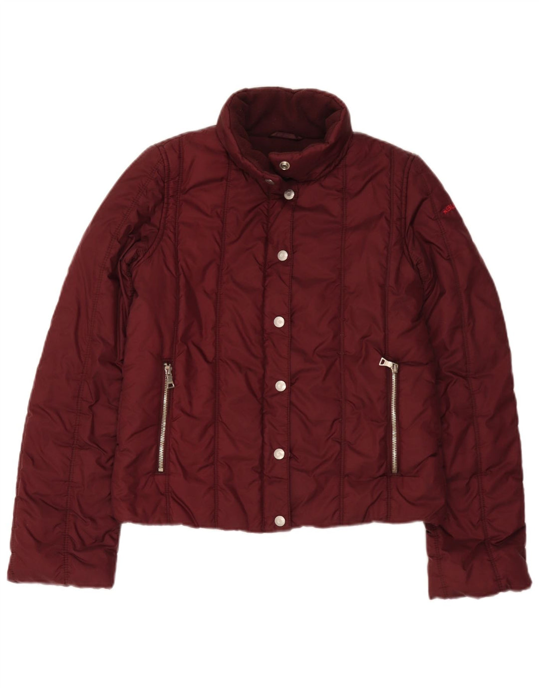 Женская стеганая куртка Guess UK 10, маленький бордовый нейлон