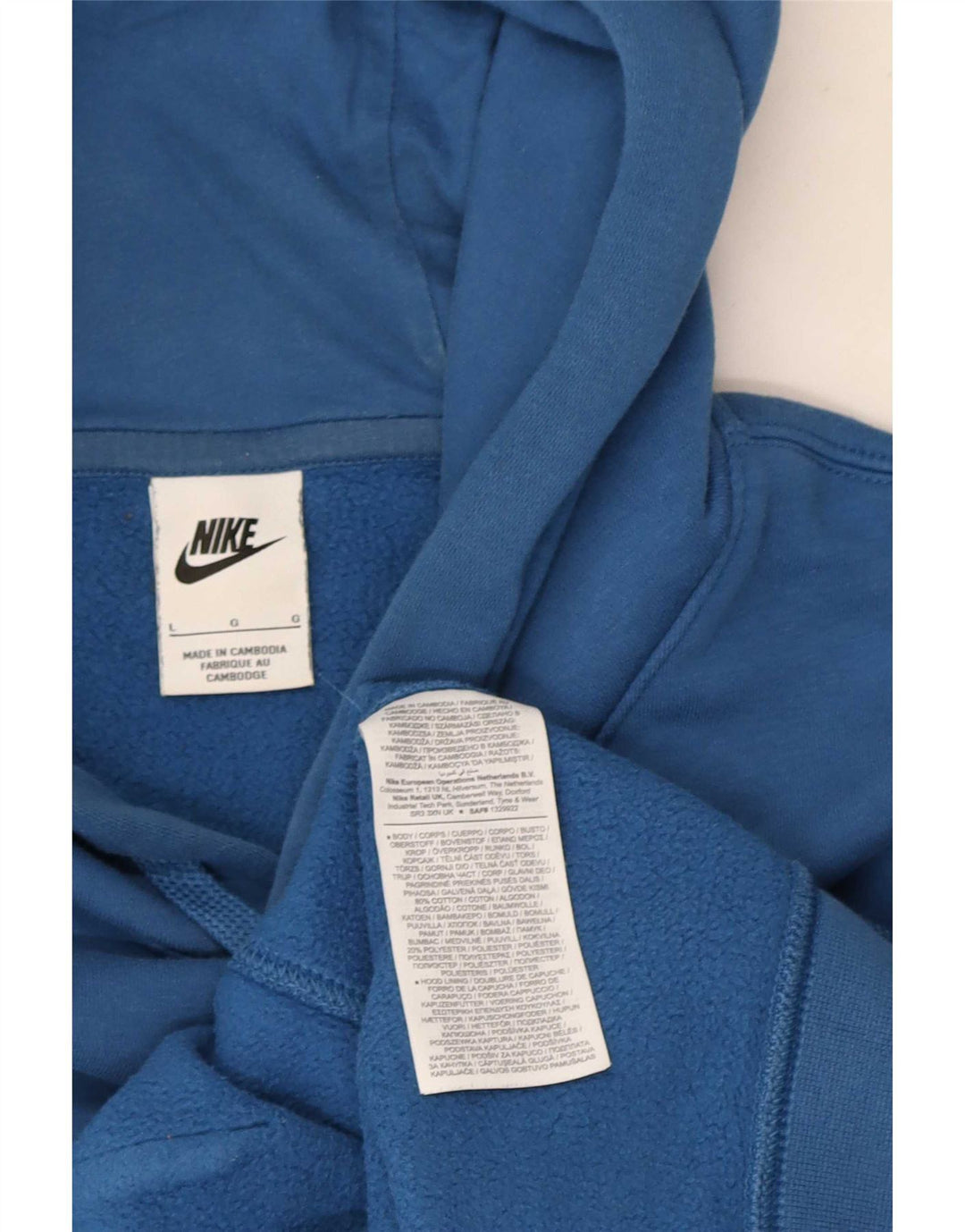 Мужской джемпер с капюшоном Nike, большой синий, хлопок