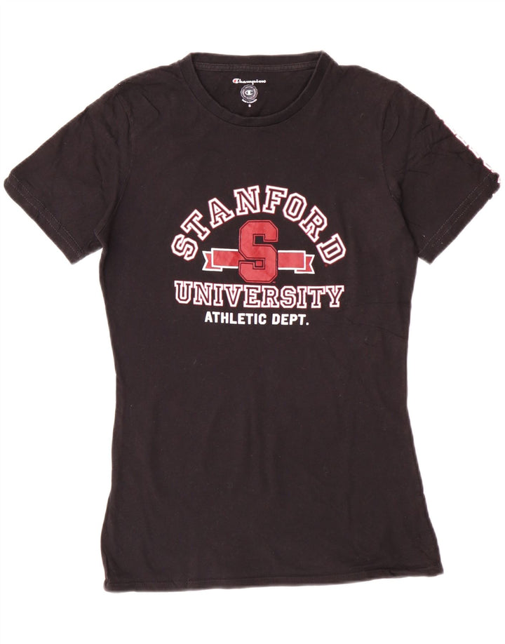 Женская футболка с рисунком Champion UK 10, маленькая, черный хлопок