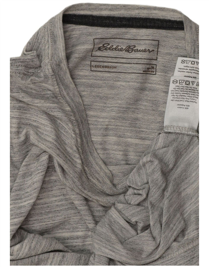 EDDIE BAUER Мужская футболка из хлопка среднего серого цвета в тонкую полоску