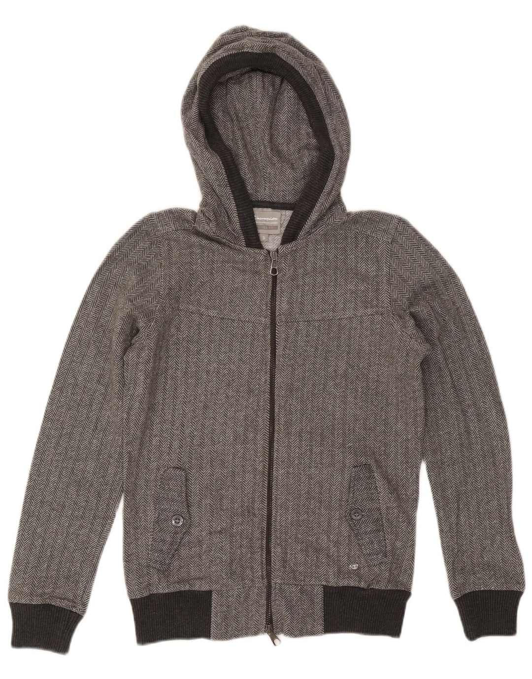 Женский свитер с капюшоном и молнией CHAMPION Heritage Fit UK 10, маленький серый цвет