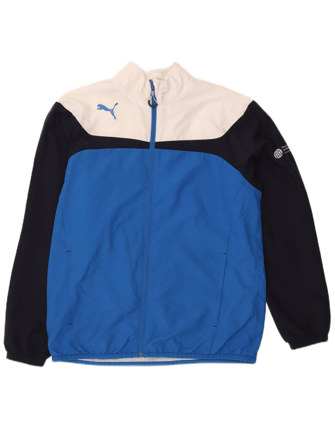 Мужская спортивная куртка Puma, большая синяя полиэстер с цветными блоками