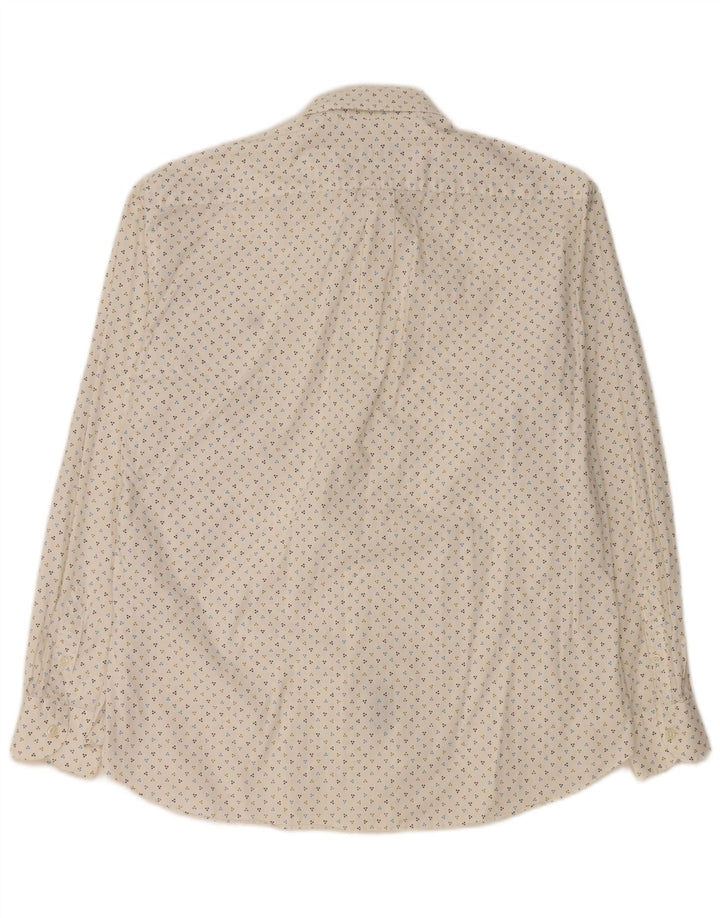 HARMONT & BLAINE Мужская рубашка 3XL Off White Spotted Cotton