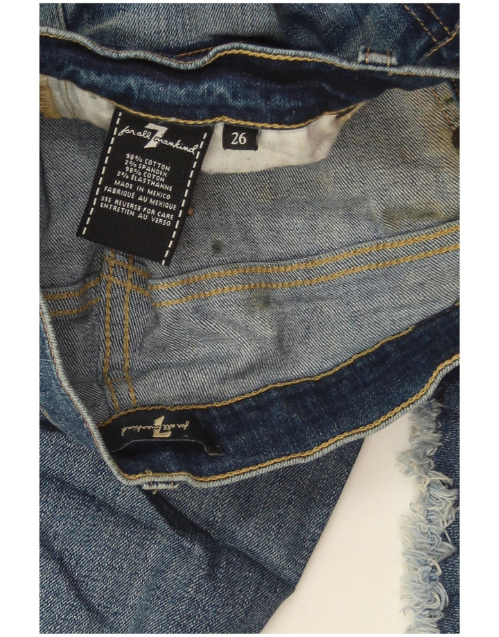 Женские узкие джинсы 7 FOR ALL MANKIND W26 L26, синий хлопок
