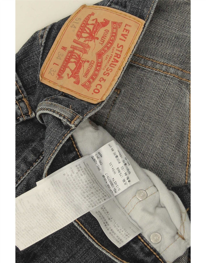 Мужские прямые джинсы-капри Levi's 514 W34 L21 синие, хлопок