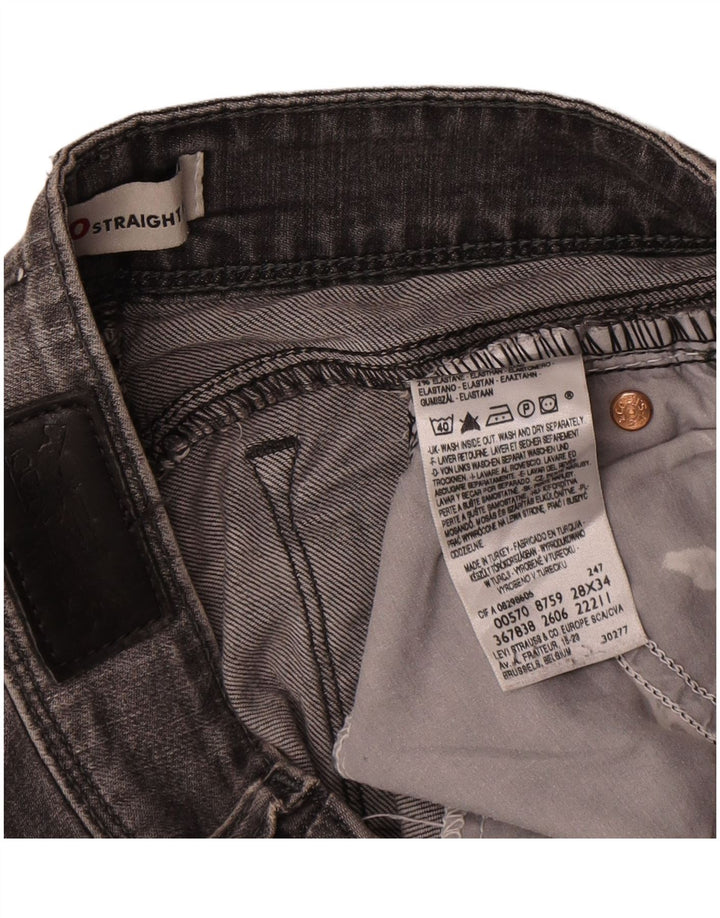 Женские прямые джинсы Levi's 570 W28 L31 серого цвета, хлопок