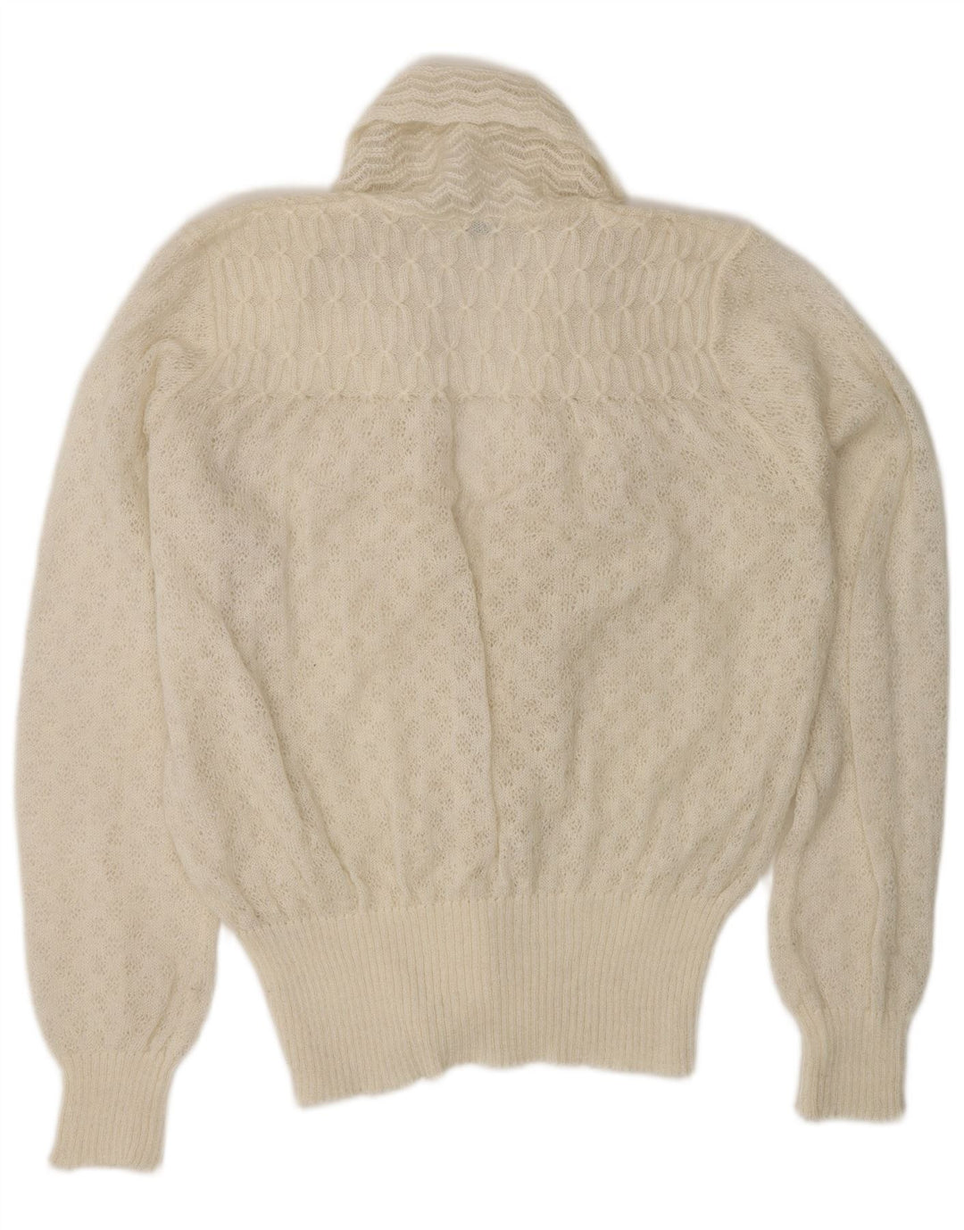 Женский свитер-кардиган VINTAGE UK 16, большой белый акрил