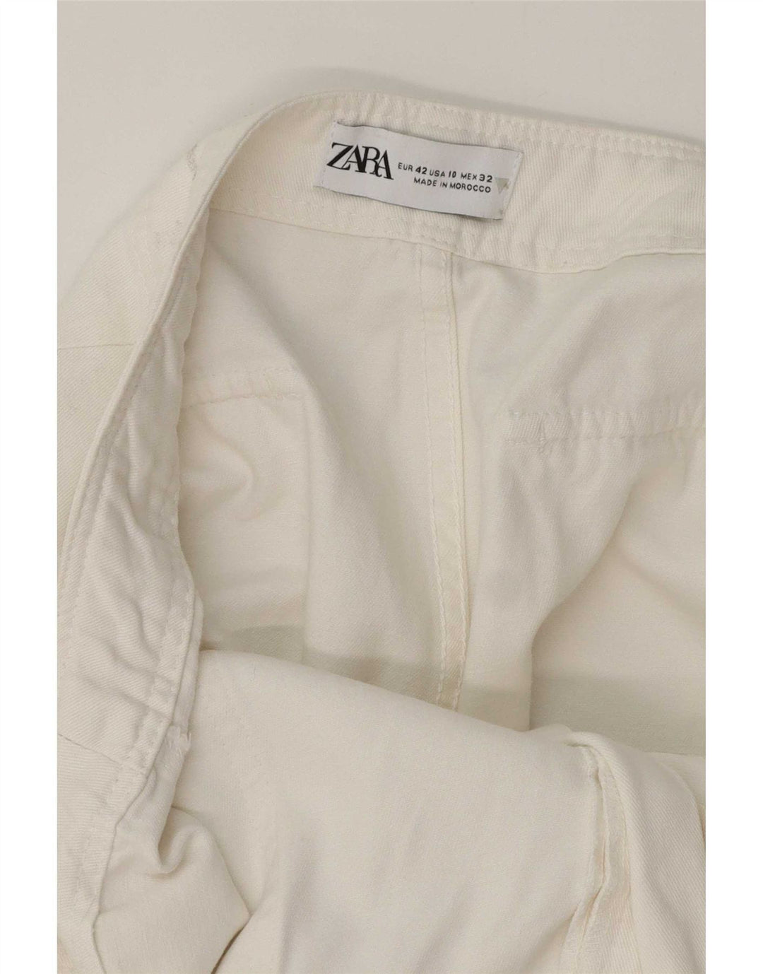 Женские прямые брюки карго Zara EU 42, большие W32 L32, белые