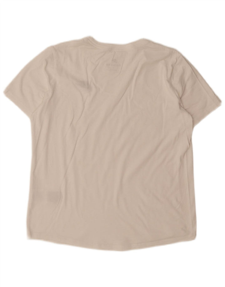 NIKE Womens T-Shirt Top UK 14 Medium White Cotton