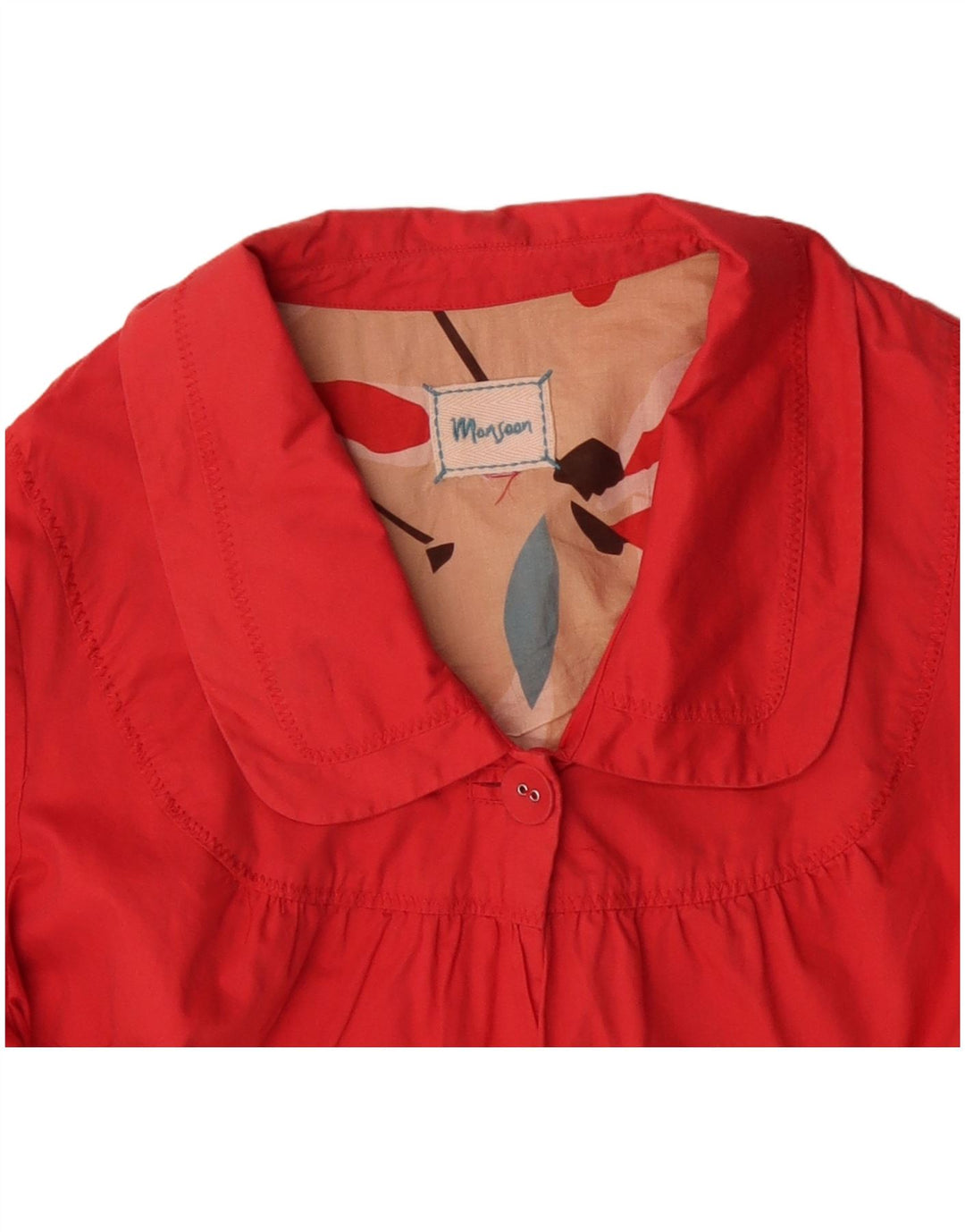 Женская куртка-бомбер Monsoon UK 14, хлопковый средний красный цвет