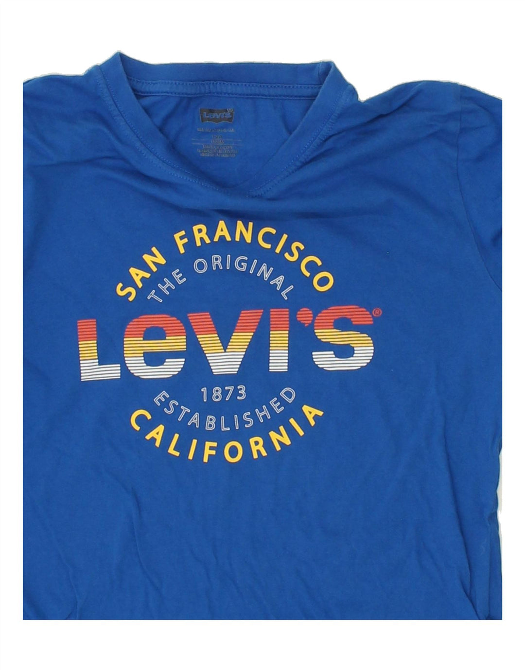 LEVI'S Boys Graphic Top Long Sleeve 9-10 Years Blue Cotton Vintage Levi's and Second-Hand Levi's from Messina Hembry 