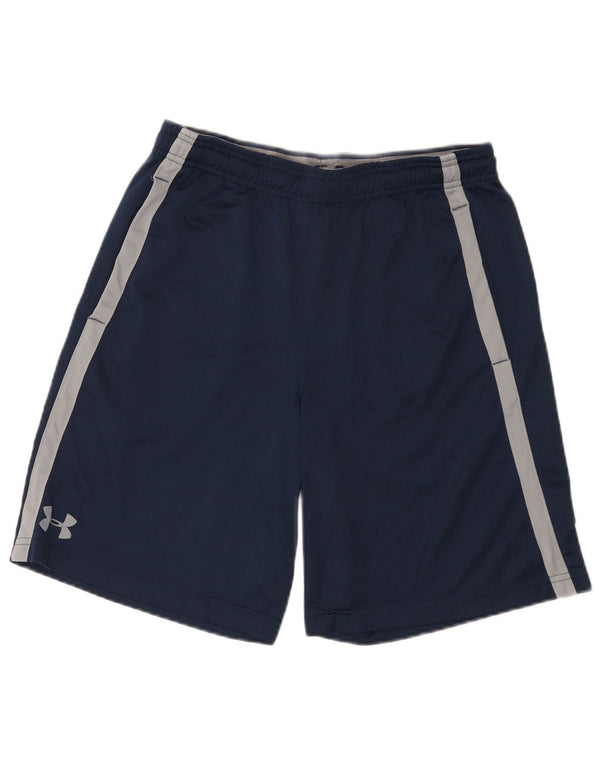 Мужские спортивные шорты Under Armour Heat Gear, большие темно-синие с цветными блоками