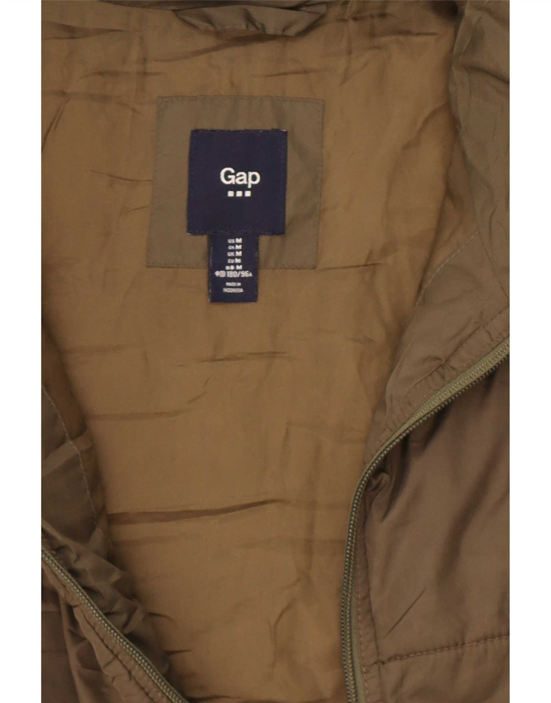 Мужской утепленный жилет Gap UK 38, средний цвет хаки, полиэстер