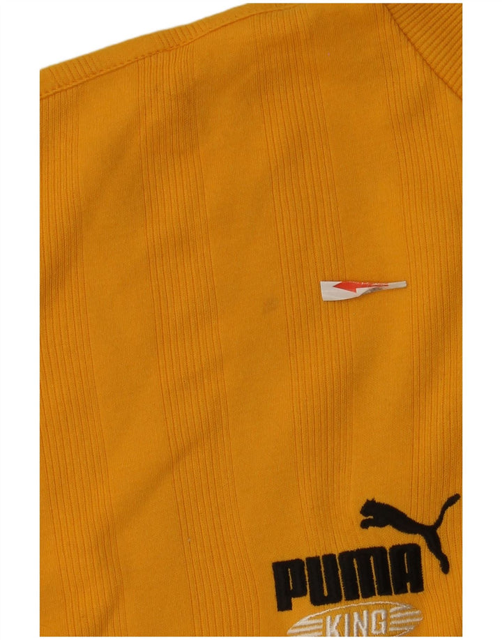 Мужской топ Puma с длинным рукавом XL из хлопка в желтую полоску