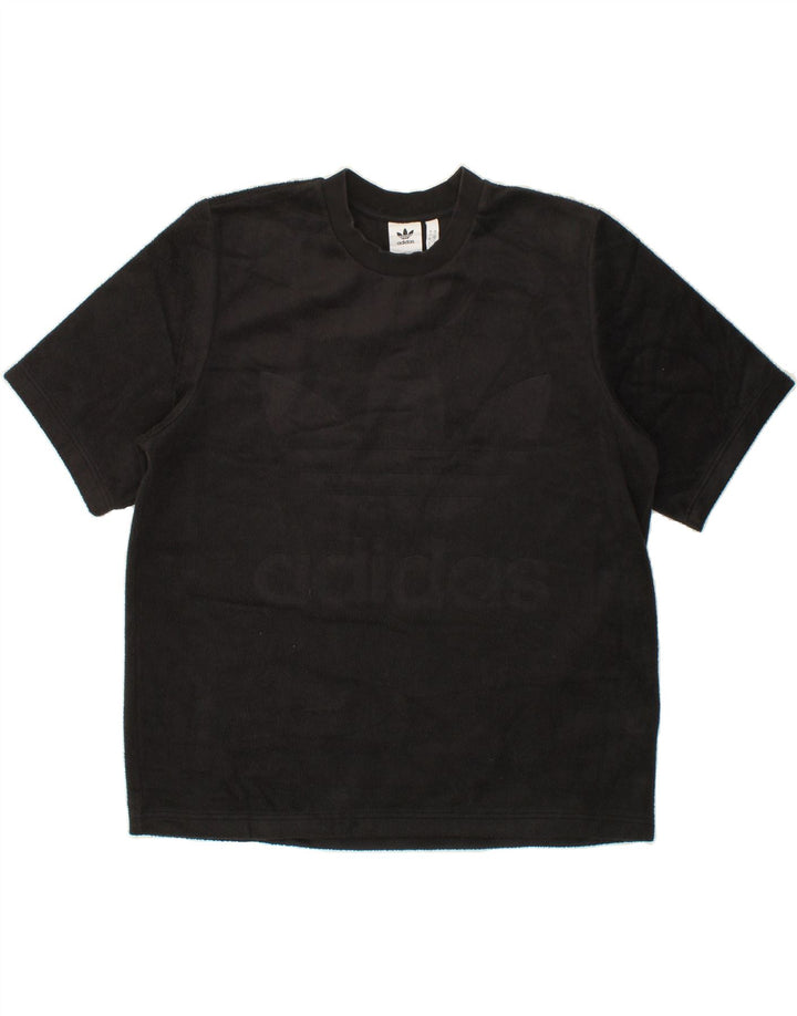 ADIDAS Mens Graphic T-Shirt Top Large Black Vintage Adidas and Second-Hand Adidas from Messina Hembry 