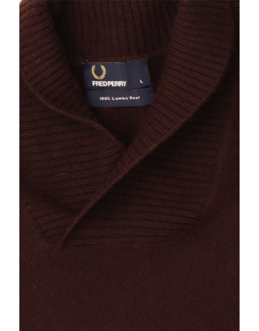 Мужской джемпер с отложным воротником Fred Perry, большой коричневый свитер из овечьей шерсти