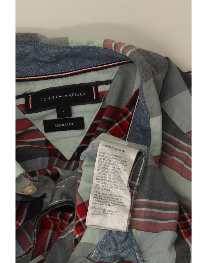Мужская рубашка стандартного кроя Tommy Hilfiger, большая разноцветная клетка, хлопок