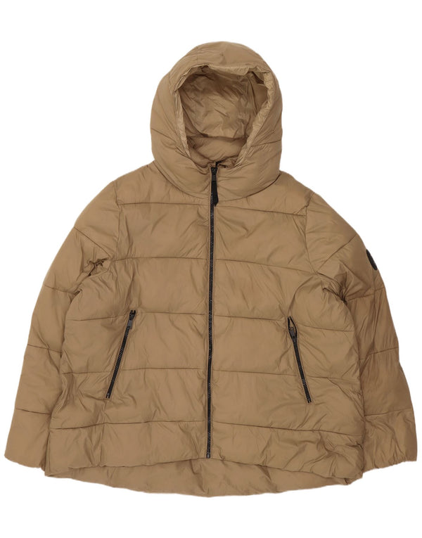 Женская стеганая куртка Zara UK 20 2XL бежевый полиэстер