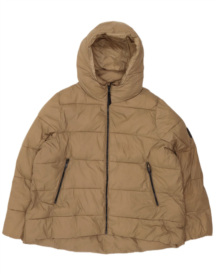 Женская стеганая куртка Zara UK 20 2XL бежевый полиэстер
