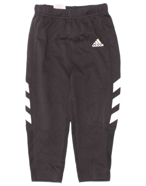 Спортивные брюки Adidas для мальчиков с графическим рисунком 2–3 года, черные с цветными блоками