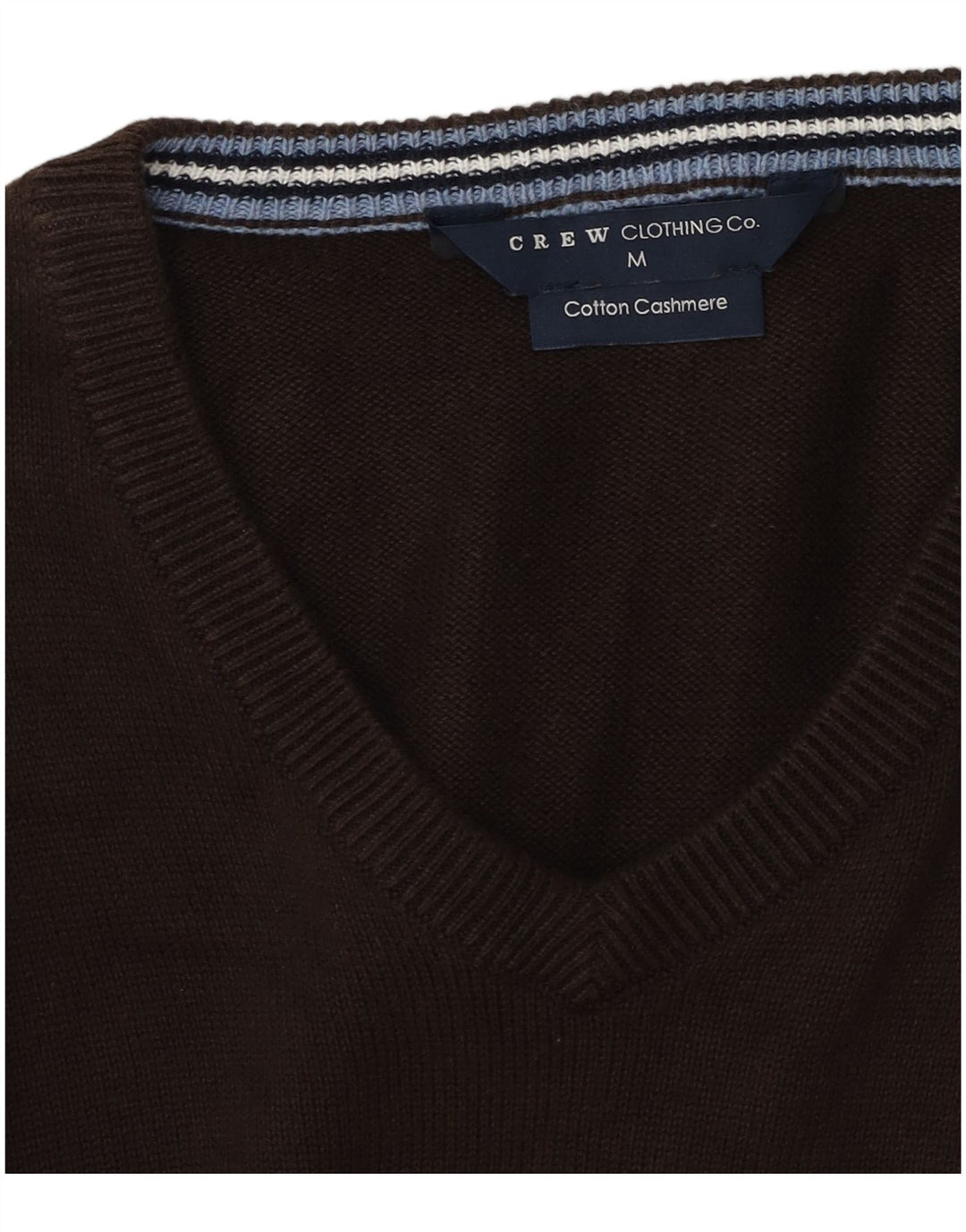 Crew Clothing Мужской джемпер с v-образным вырезом, свитер среднего коричневого цвета, хлопок