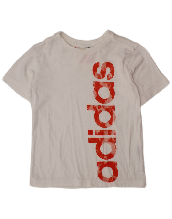 Футболка ADIDAS с рисунком для мальчиков, 5-6 лет, белая