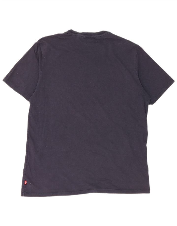 Мужская футболка с рисунком Levi's, большой размер, темно-синий, хлопок