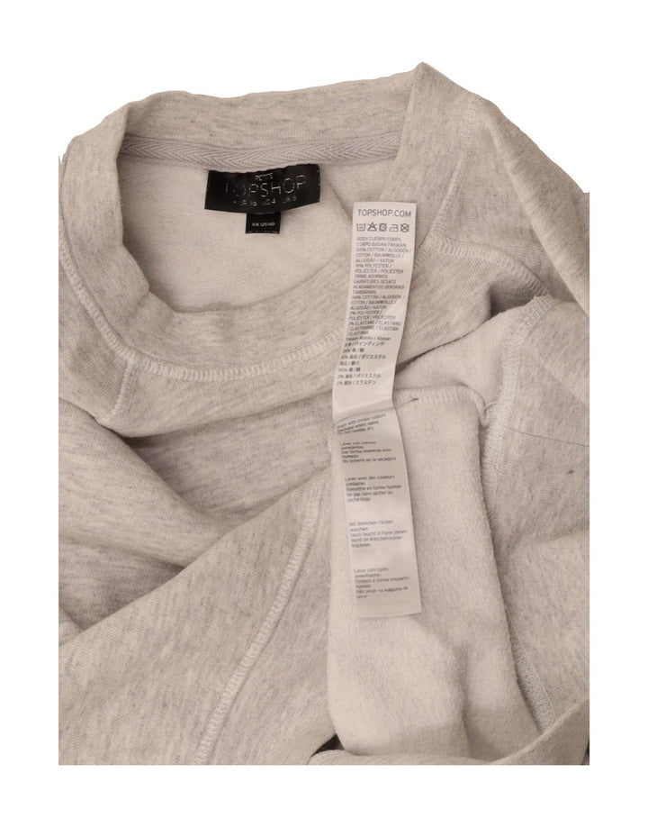 TOPSHOP Womens Sweatshirt Jumper UK 8 Small  Grey Cotton Vintage Topshop and Second-Hand Topshop from Messina Hembry 