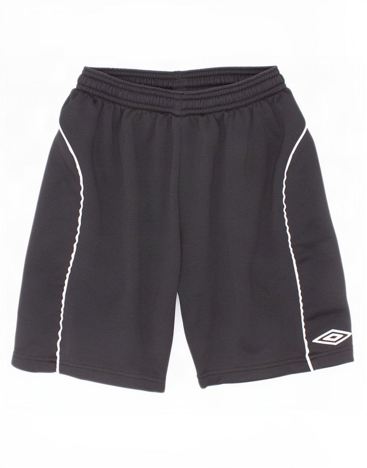 Спортивные шорты Umbro с графическим рисунком для мальчиков 9–10 лет, черные, полиэстер с цветными блоками