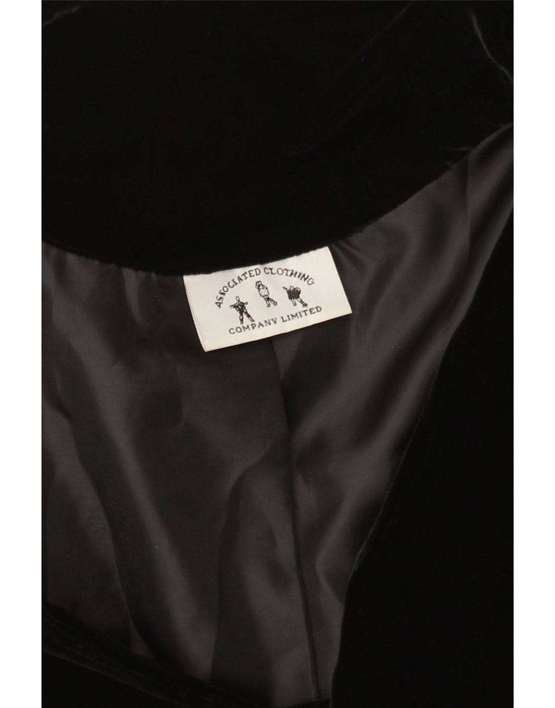 ВИНТАЖНЫЙ женский бархатный пиджак с 3 пуговицами, Великобритания 12, средний черный