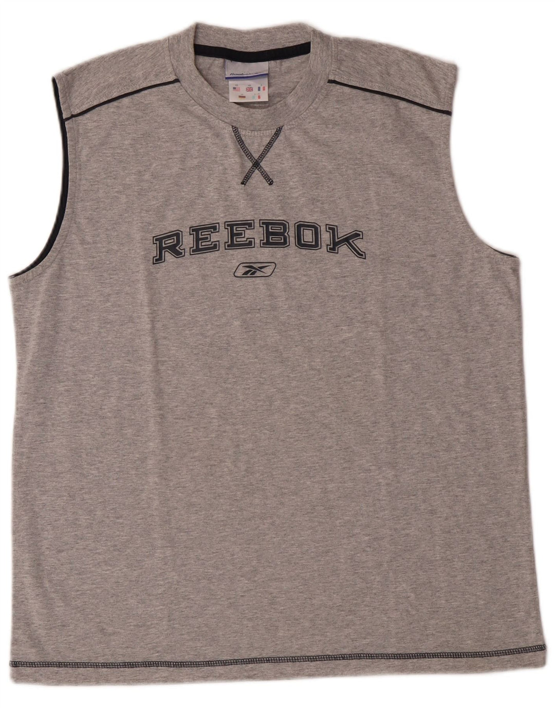 Мужской жилет с рисунком Reebok XS, серый хлопок