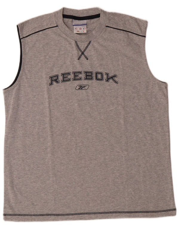 Мужской жилет с рисунком Reebok XS, серый хлопок