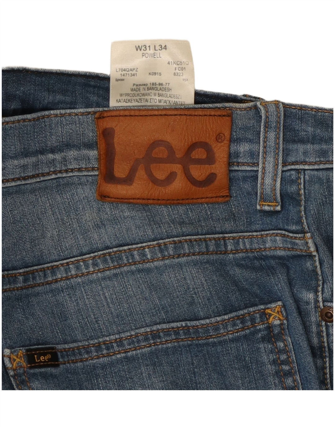 Мужские прямые джинсы LEE Powell W31 L30, синий хлопок