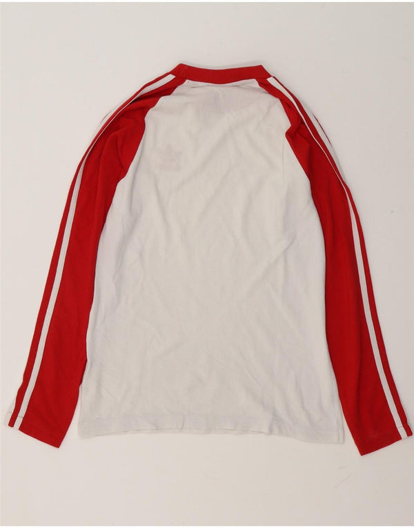 Мужской топ Adidas с длинным рукавом XS, белый хлопок с цветными блоками