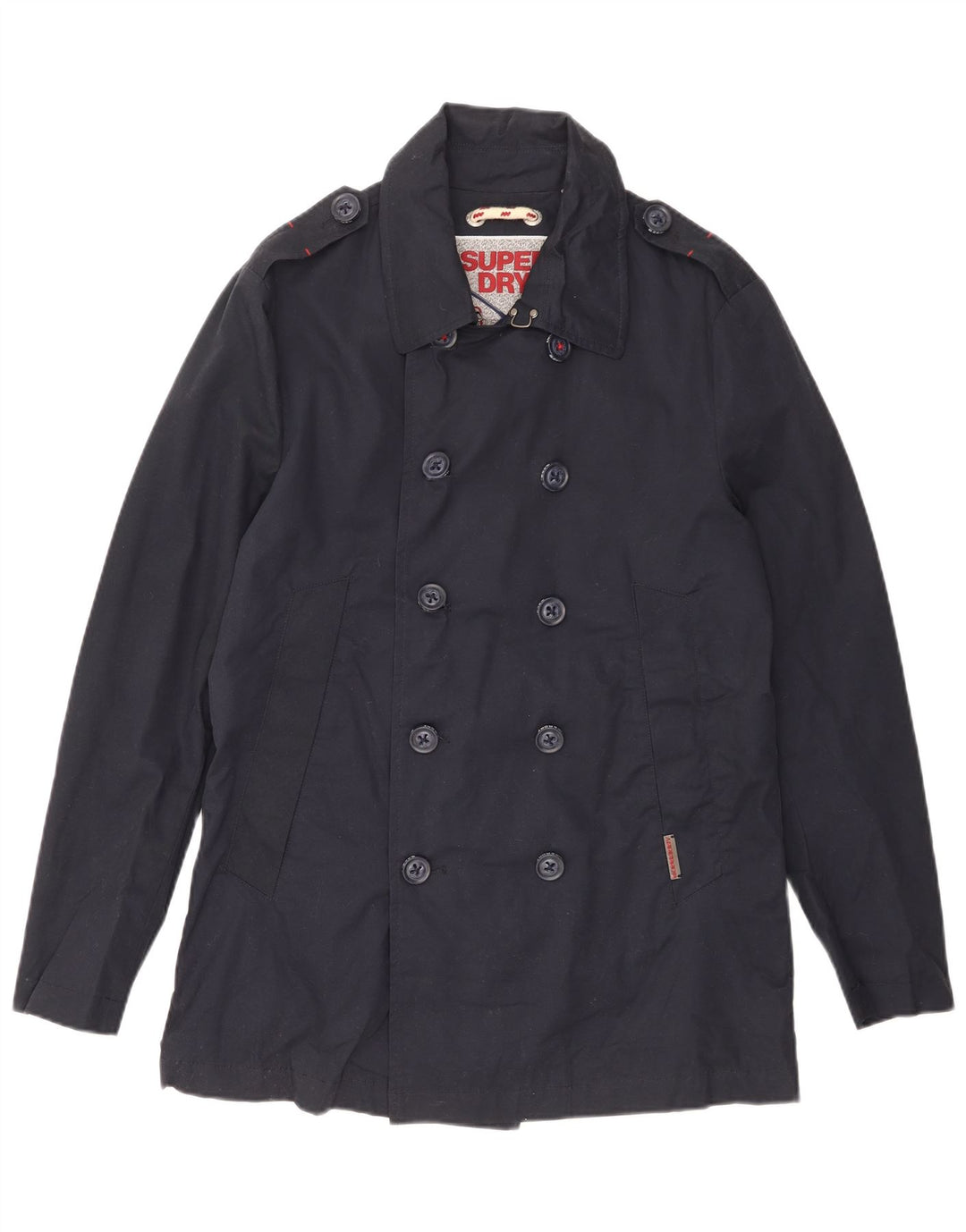 Мужское бушлат Superdry UK 40, большой темно-синий, хлопок