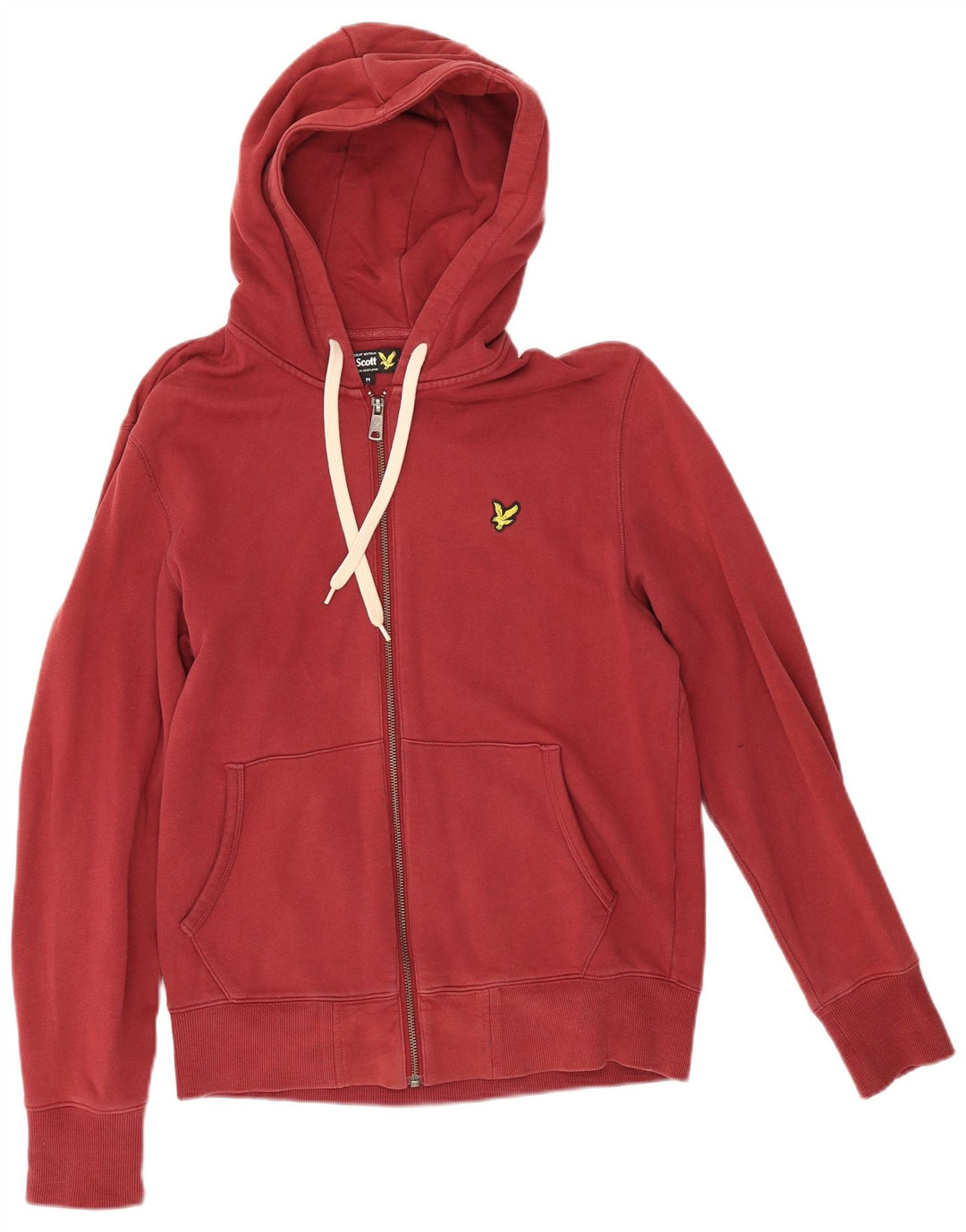 Мужской свитер с капюшоном на молнии Lyle & Scott среднего красного цвета, хлопок
