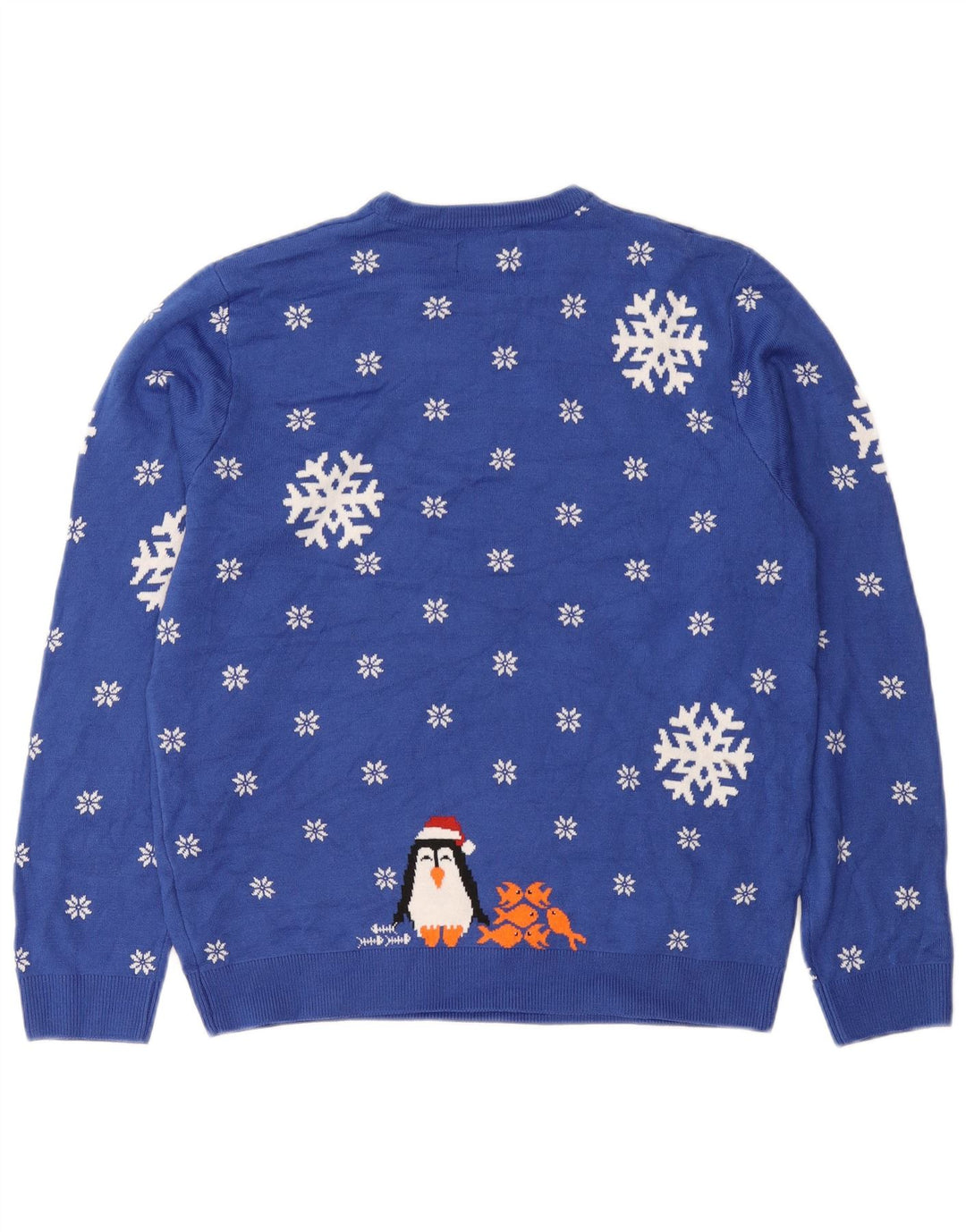 Мужской свитер с круглым вырезом Marks & Spencer, средний синий, зима