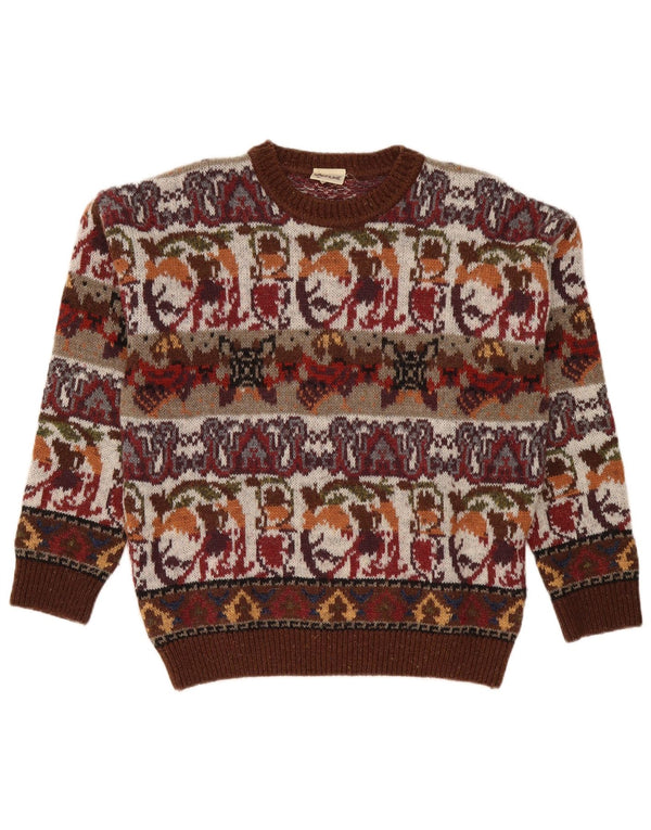Мужской джемпер с круглым вырезом Fiume IT 50, средний бордовый, акрил Fair Isle