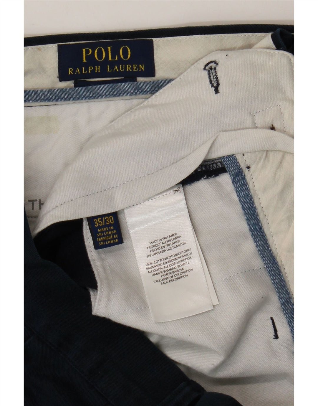Мужские прямые брюки чинос Polo Ralph Lauren W35 L30 темно-синие, хлопок