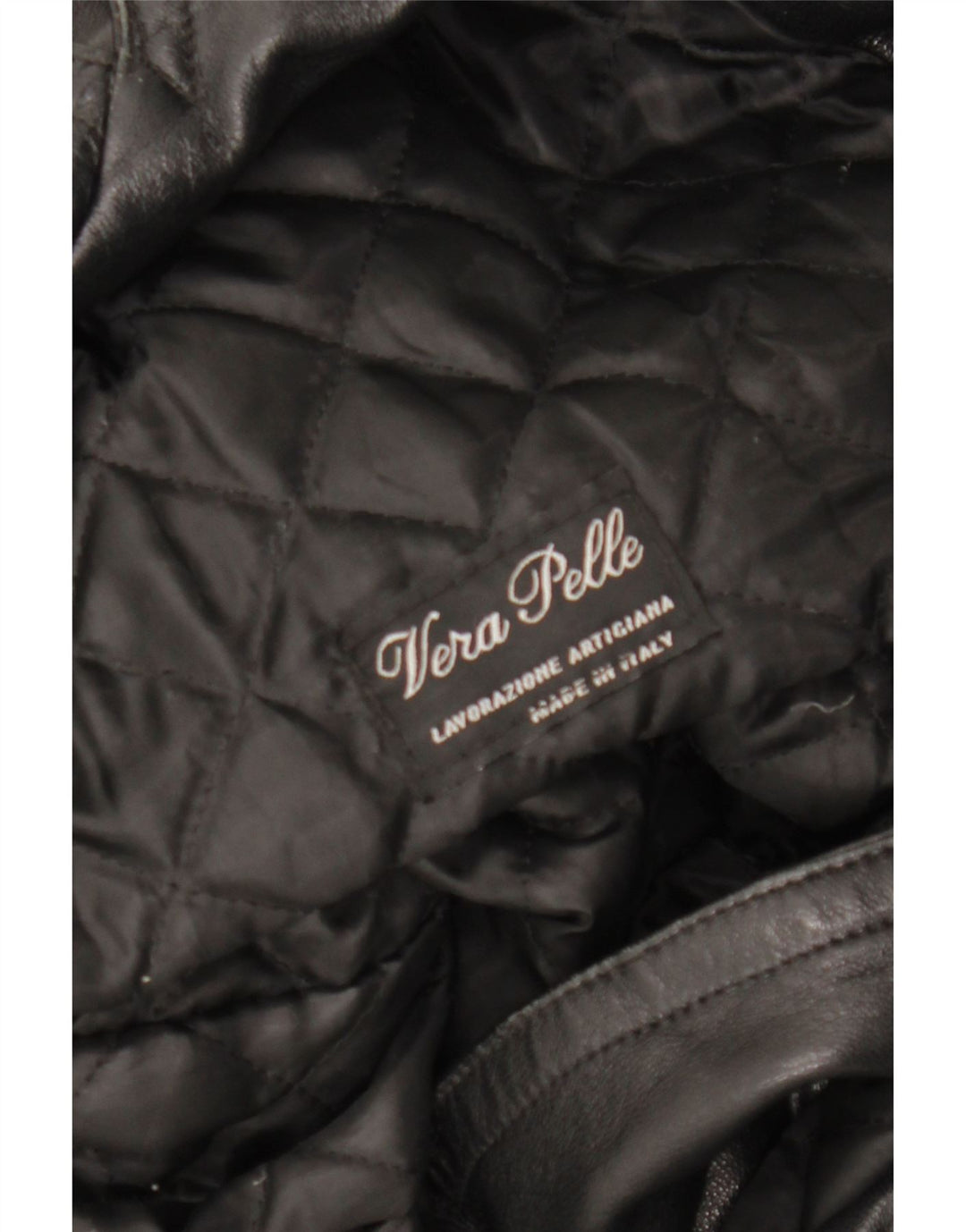 LAVORAZIONE ARTIGIANA Женское Пальто UK 12 Среднее Черное Кожаное