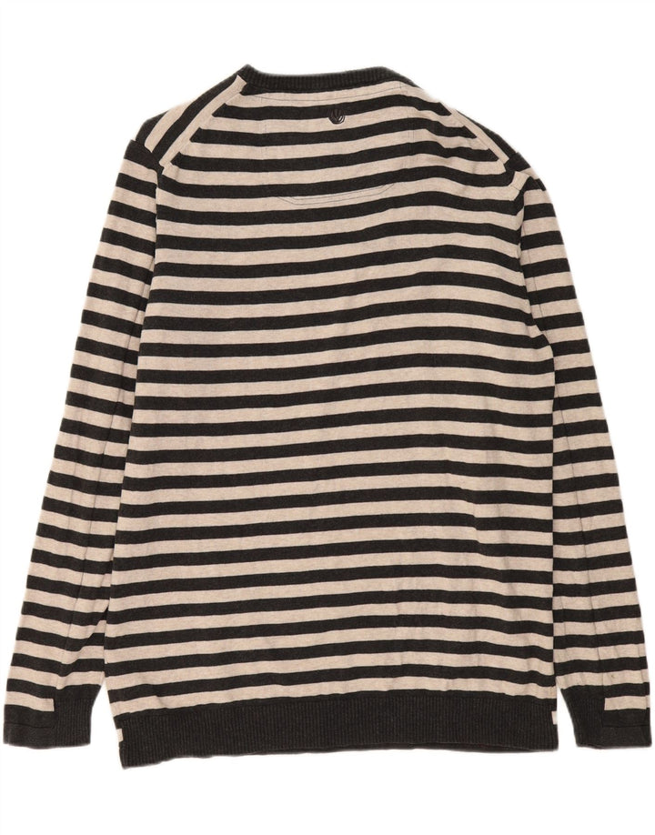 Мужской джемпер с круглым вырезом FAT FACE, XL, хлопок в серую полоску