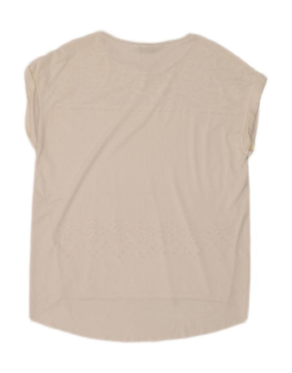 Женская блузка Zara Top UK 14, средний белый цветочный принт