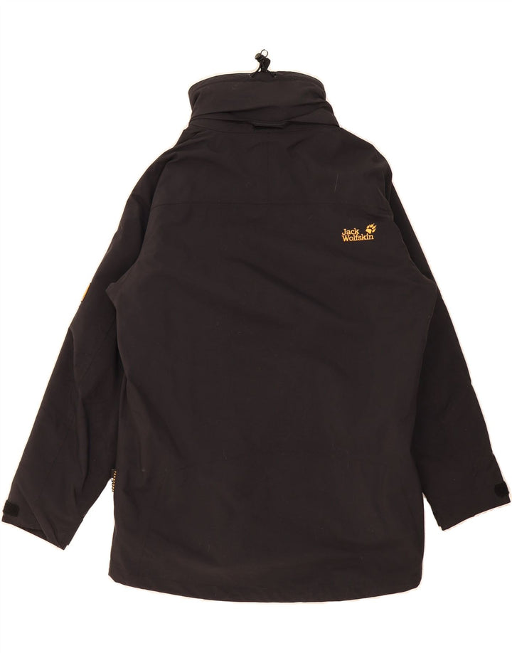 JACK WOLFSKIN Womens Oversized Windbreaker Coat UK 8 Small  Black Vintage Jack Wolfskin and Second-Hand Jack Wolfskin from Messina Hembry 